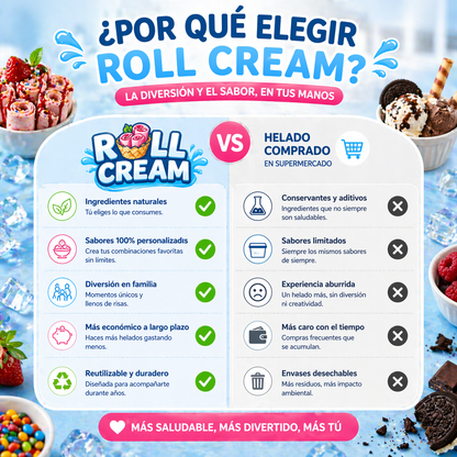 ICE ROLL CREAM - MÁQUINA DE HELADOS INSTANTÁNEO