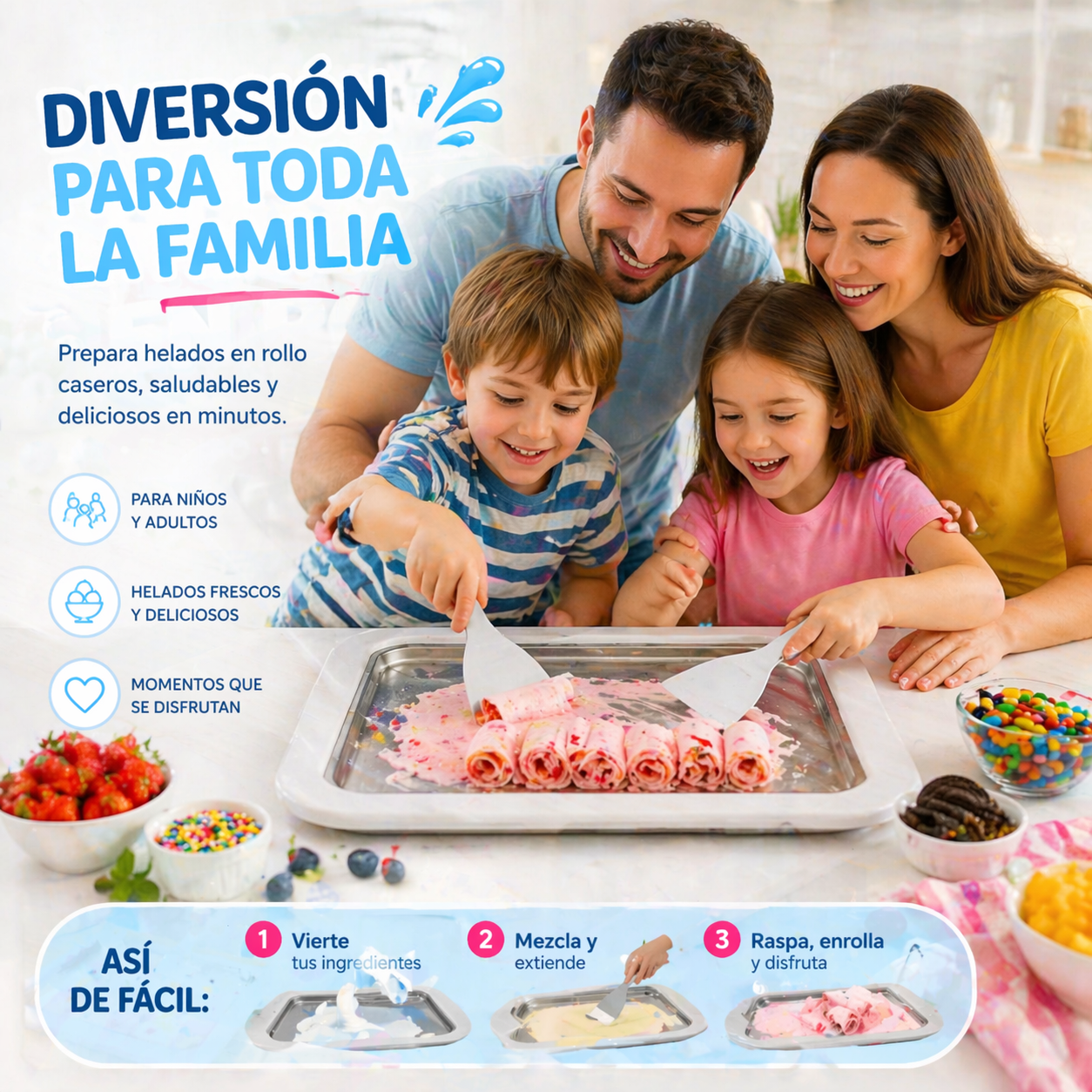 ICE ROLL CREAM - MÁQUINA DE HELADOS INSTANTÁNEO